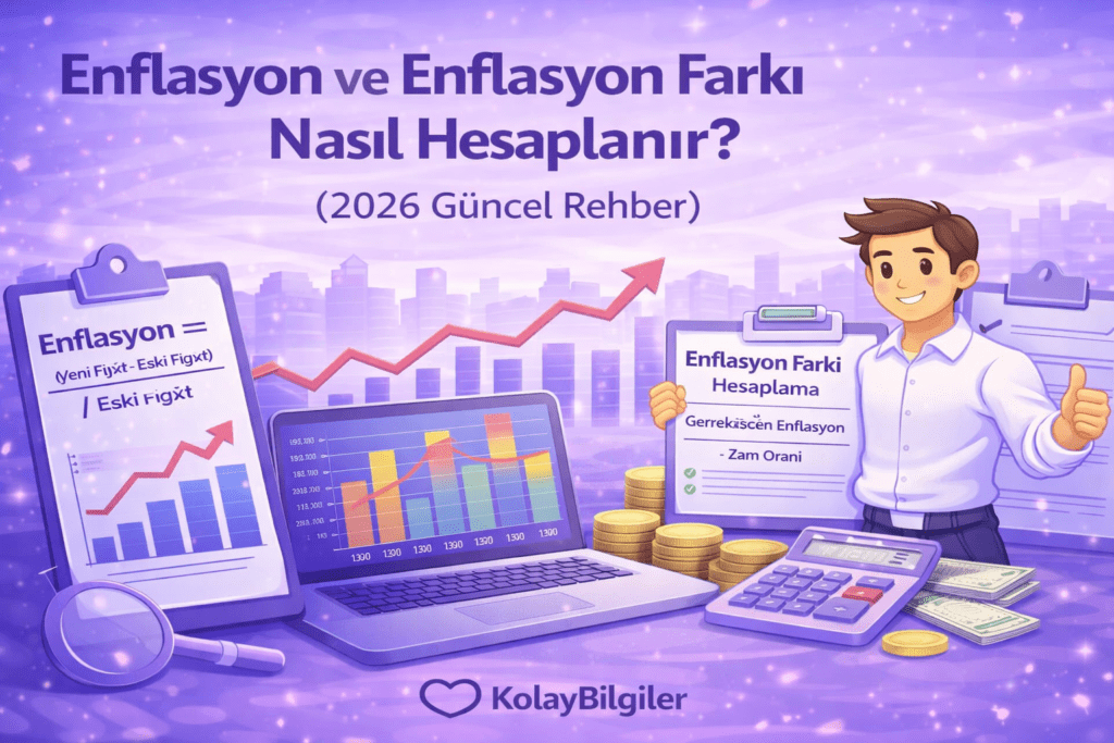 Enflasyon ve enflasyon farkı hesaplama rehberi 2026 — grafikler, hesap makinesi ve finans verileri ile anlatım