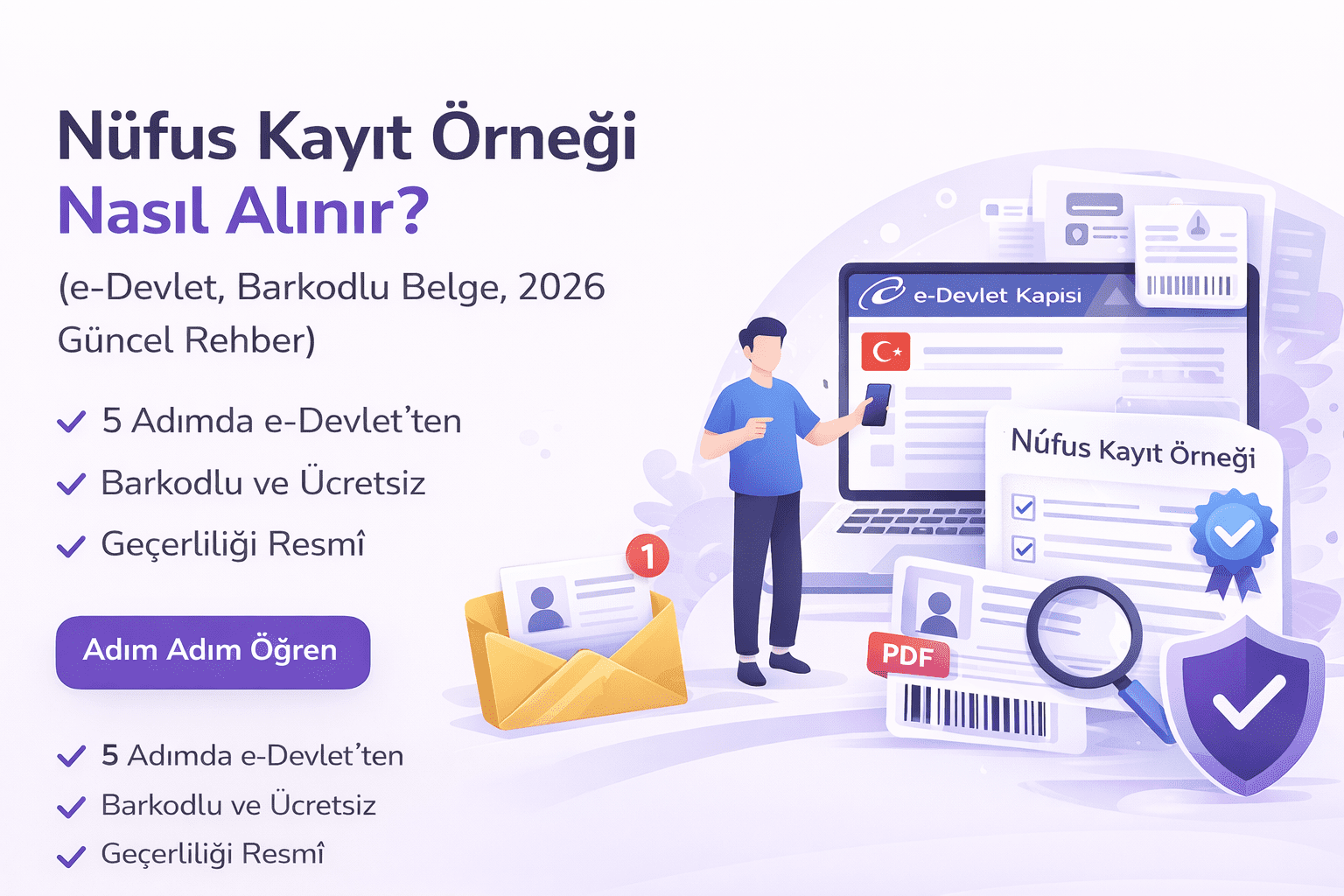 Nüfus Kayıt Örneği Nasıl Alınır? (e-Devlet, Barkodlu Belge, 2026 Güncel Rehber)